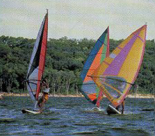 People Wind Surfing